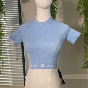AMIRI | Blue MA Ribbed Seamless Top